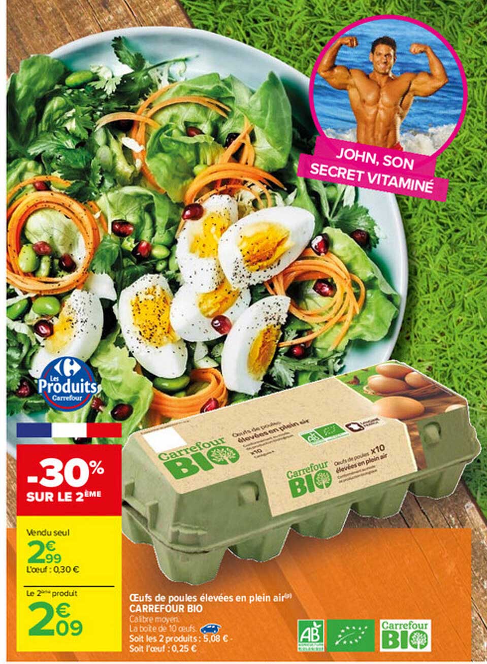 oeufs de poules élevées en plein air carrefour bio