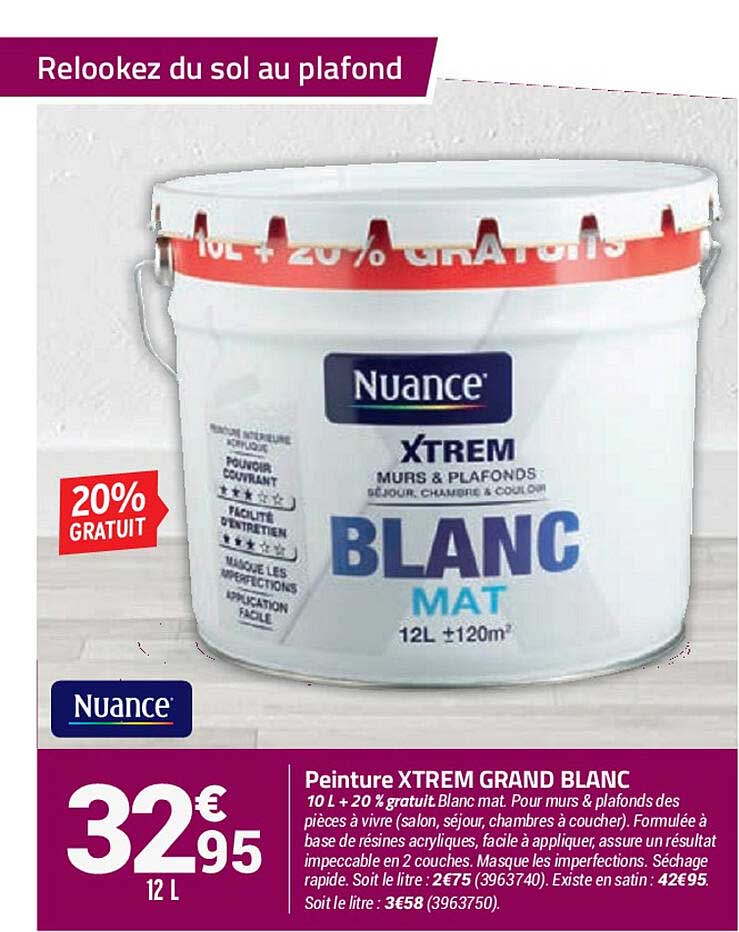 Peinture Xtrem Grand Blanc Nuance
