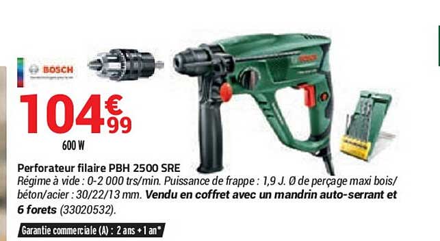 perforateur filaire pbh 2500 sre bosch