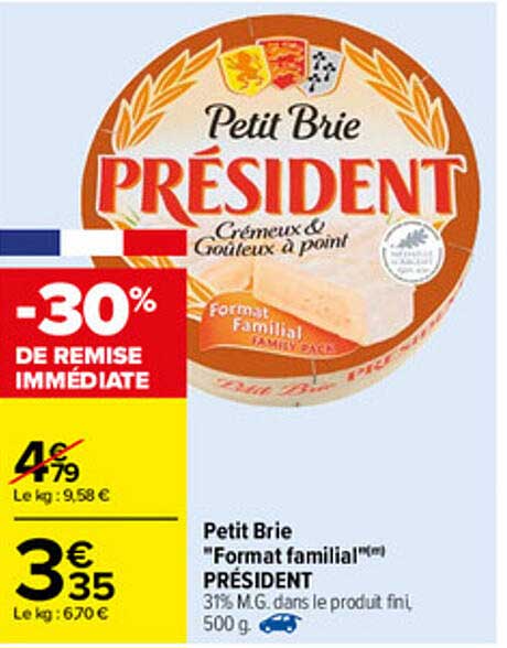 petit brie "format familial" président