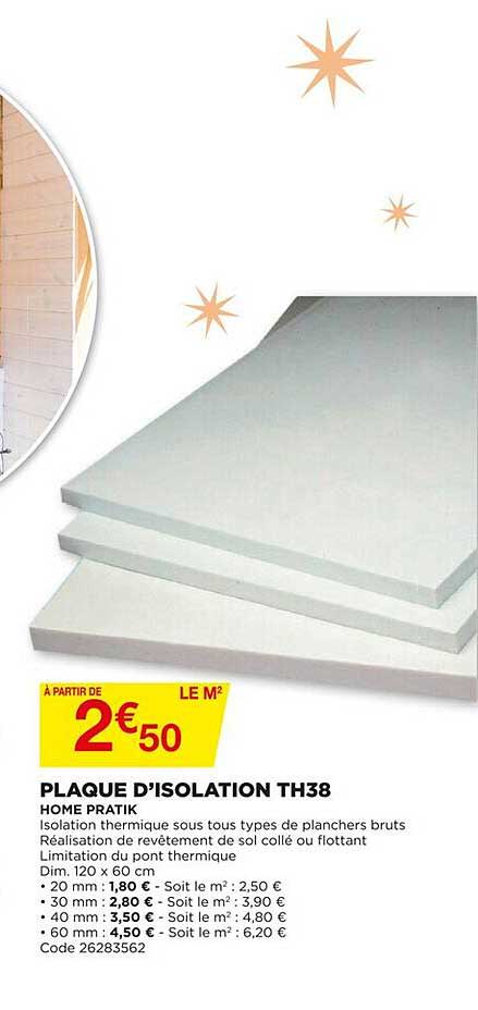 plaque d'isolation th38 home pratik