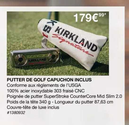 putter de golf capuchon inclus kirkland