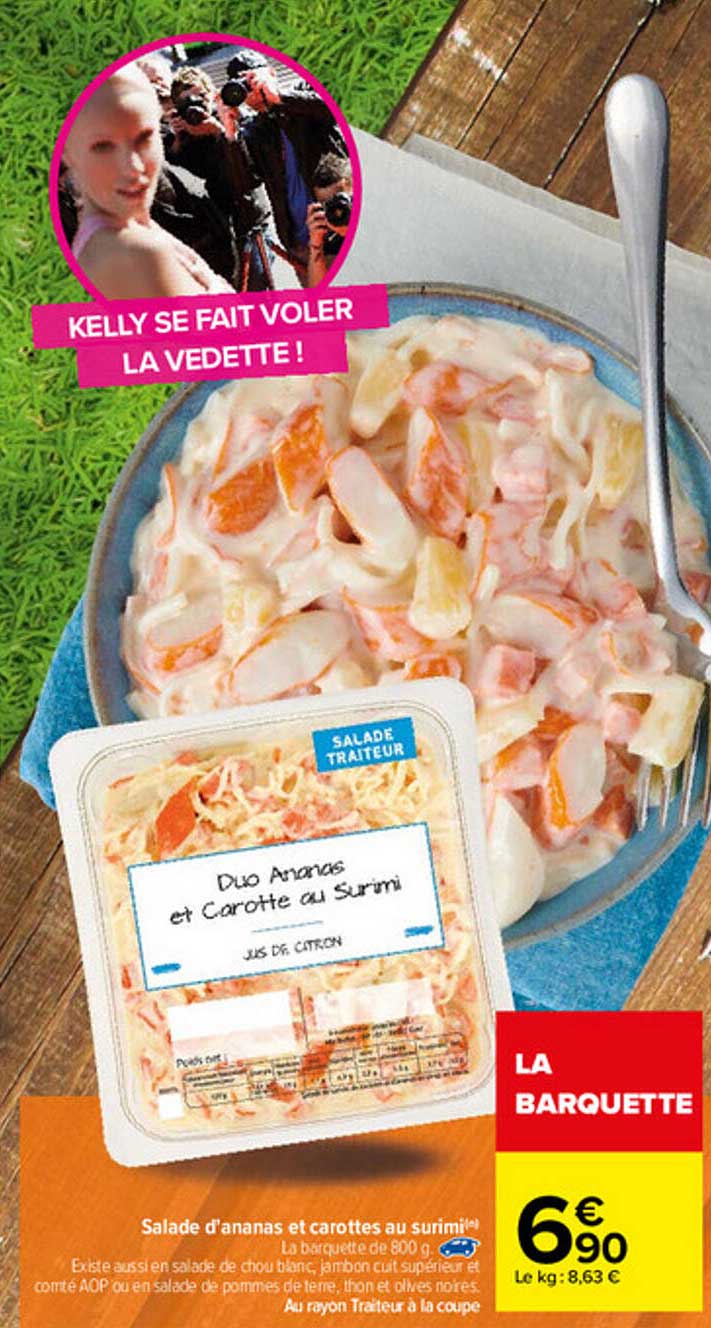 salade d'ananas et carottes au surimi