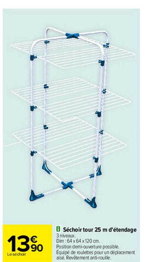 séchoir tour 25 m d'étendage