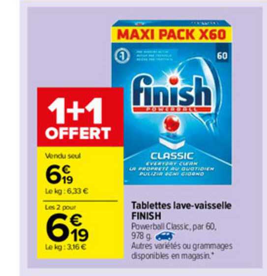 tablettes lave-vaisselle finish