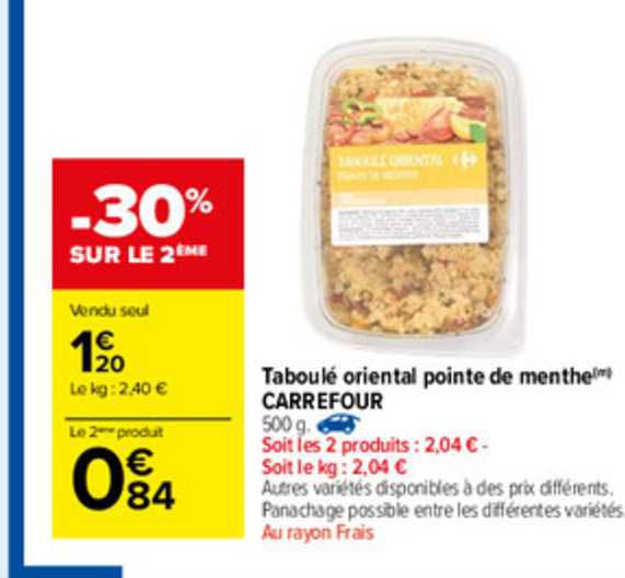 Taboulé Oriental Pointe De Menthe Carrefour