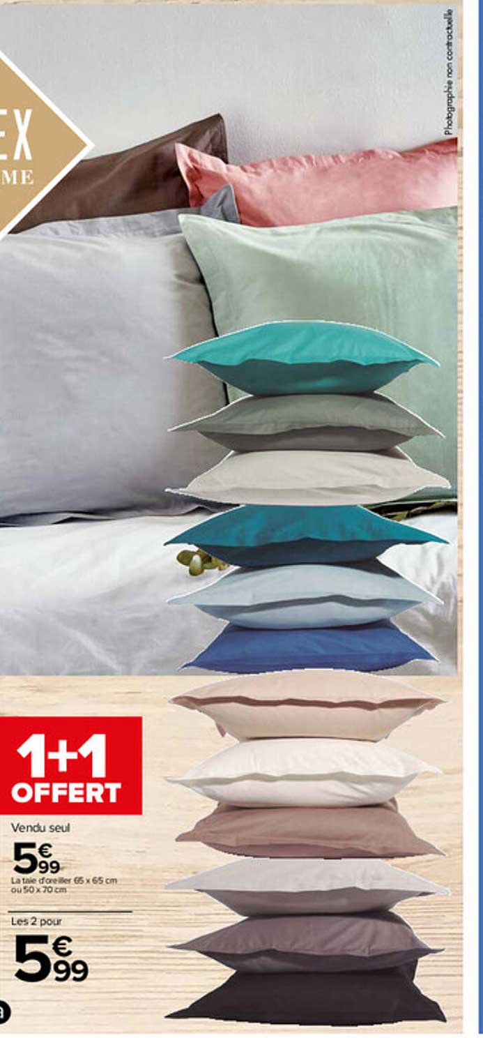 taie d'oreiller 65 x 65 cm