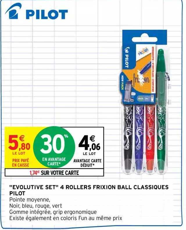 "évolutive set" 4 rollers frixion ball classiques pilot