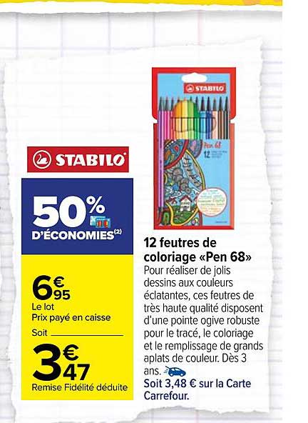 12 feutres de coloriage "pen 68"