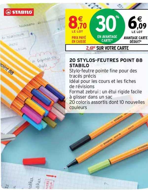 20 stylos-feutres point 88 stabilo