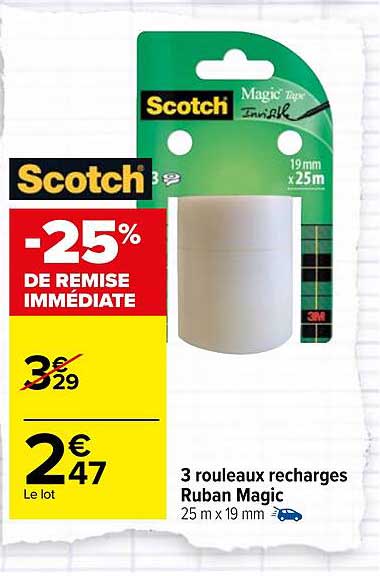 3 Rouleaux Recharges Ruban Magic