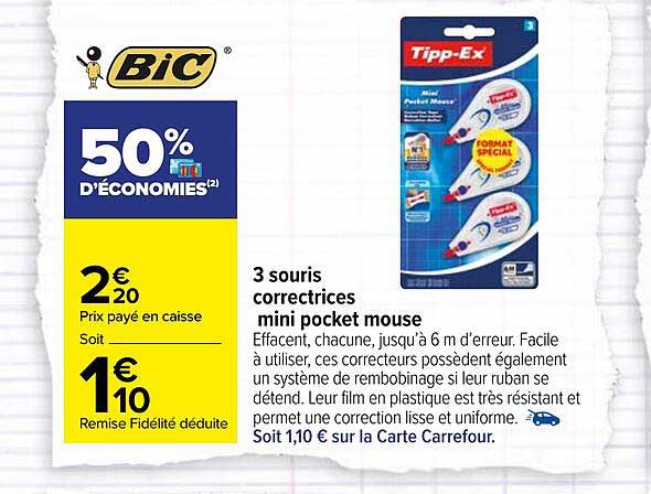 3 souris correctrices mini pocket mousse
