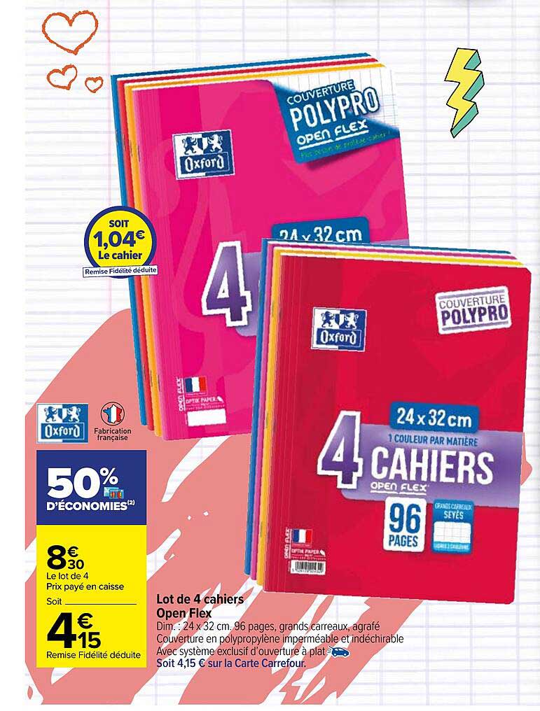 4 Cahiers Open Flex