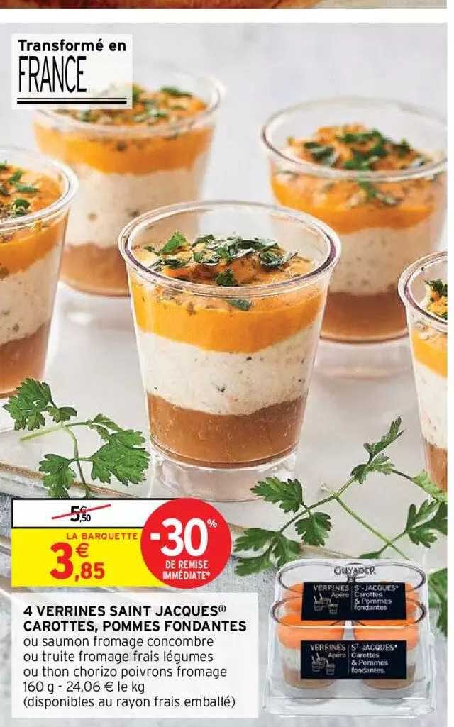 4 Verrines Saint Jacques Carottes, Pommes Fondantes