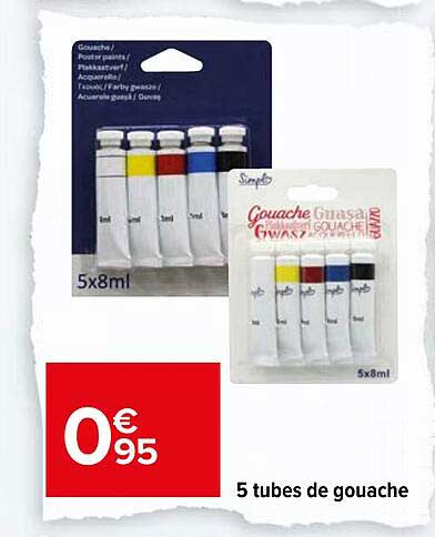 5 Tubes De Gouache