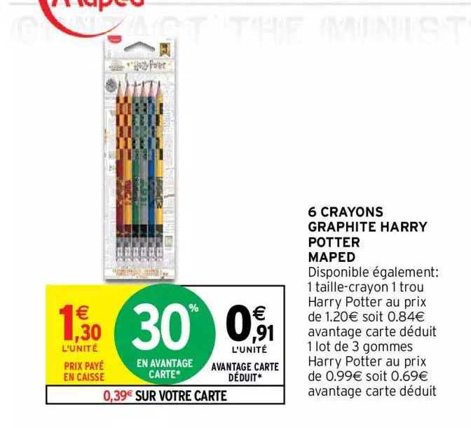 6 crayons graphite harry potter maped