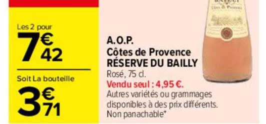 a.o.p côtes de provence réserve du bailly