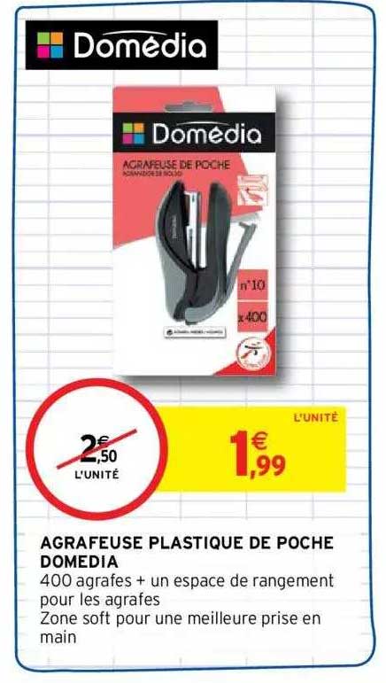 Agrafeuse Plastique De Poche Domedia