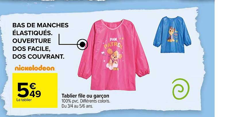 bas de manches élastiqués ouverture dos facile, dos couvrant