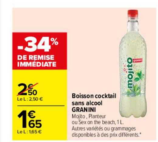 Boisson Cocktail Sans Alcool Granini -34% De Remise Immédiate