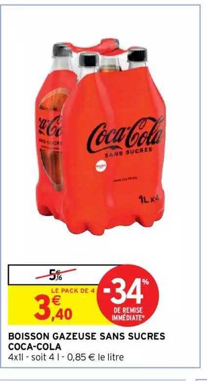 boisson gazeuse sans sucres coca-cola