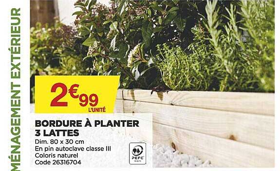 bordure à planter 3 lattes