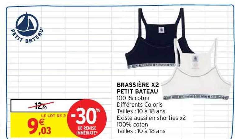 brassière x2 petit bateau