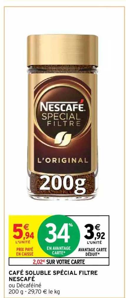 Café Soluble Spécial Filtre Nescafé