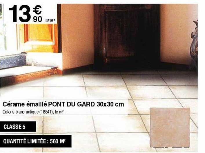 cérame émaillé pont du gard 30x30 cm