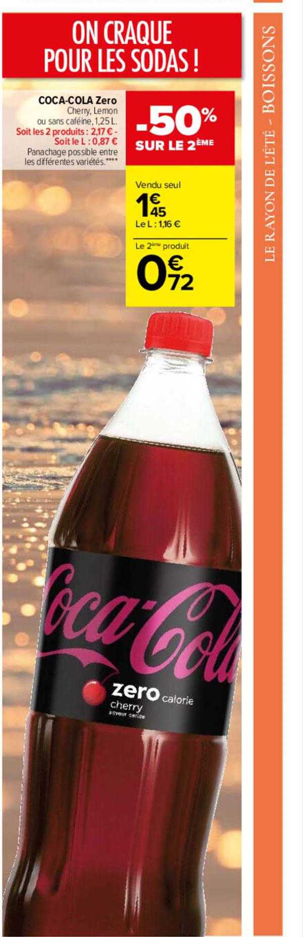 coca-cola zero -50% sur le 2ème