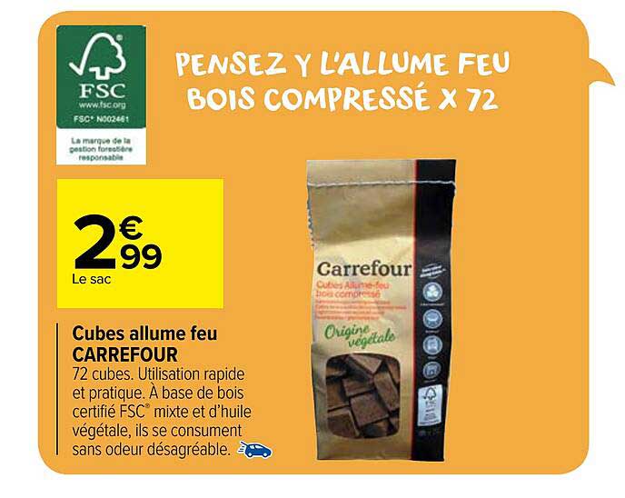 cubes allume feu carrefour