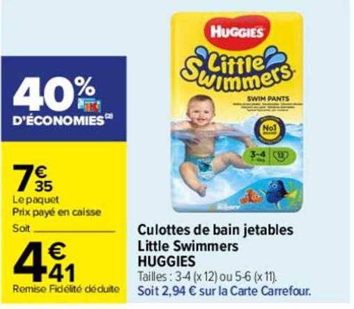 culottes de bain jetables little swimmers huggies
