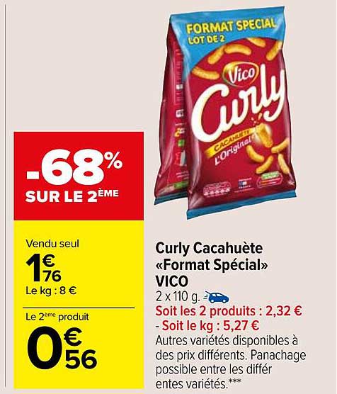 Curly Cacahuète Format Spécial Vico -68% Sur Le 2ème