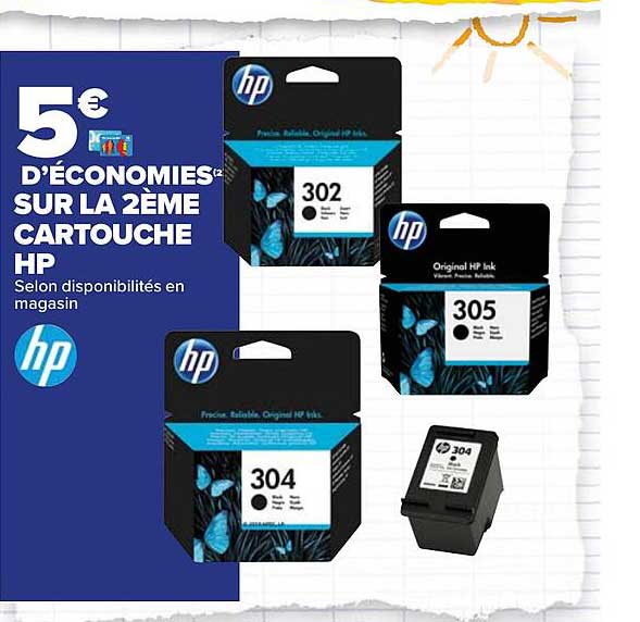 d'économie sur la 2éme cartouche hp