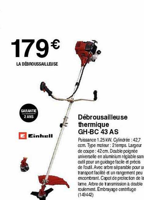 débrousailleuse thermique gh-bc 43 as einhell