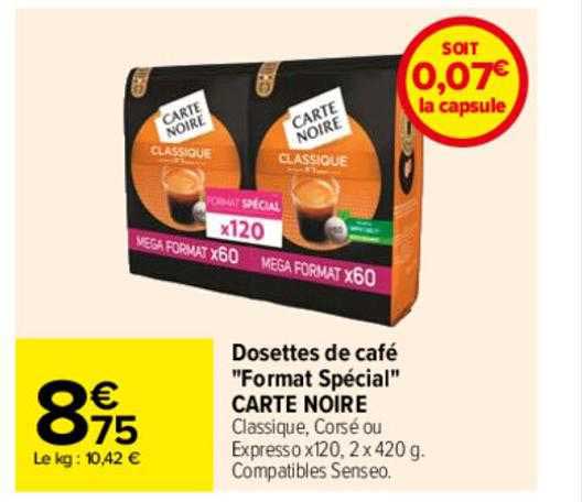 Dosettes De Café "format Spécial" Carte Noire