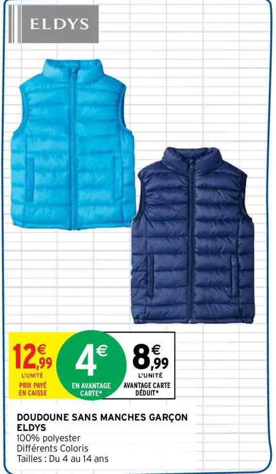 doudoune sans manches garçon eldys