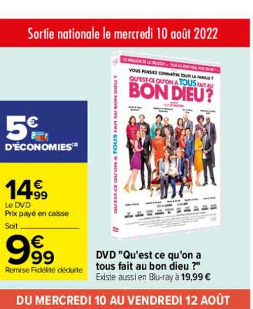 dvd "qu'est ce qu'on à tous fait au bon dieu?"