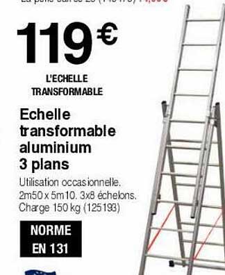 échelle transformable aluminium 3 plans