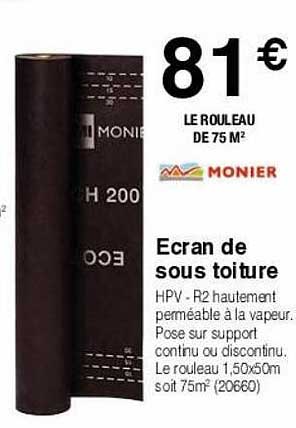 ecran de sous toiture monier