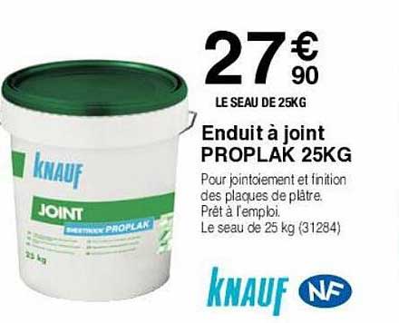 enduit à joint proplak 25kg knauf