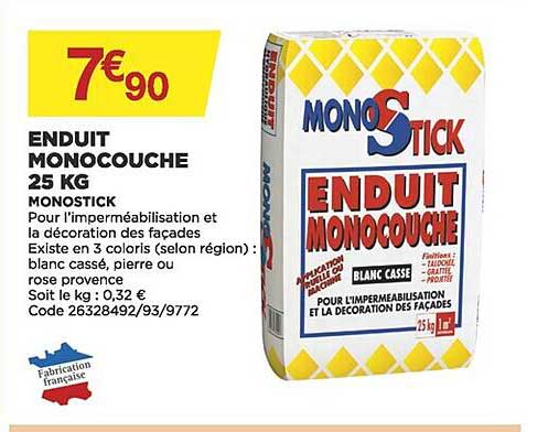 Enduit Monocouche 25 Kg Monostick