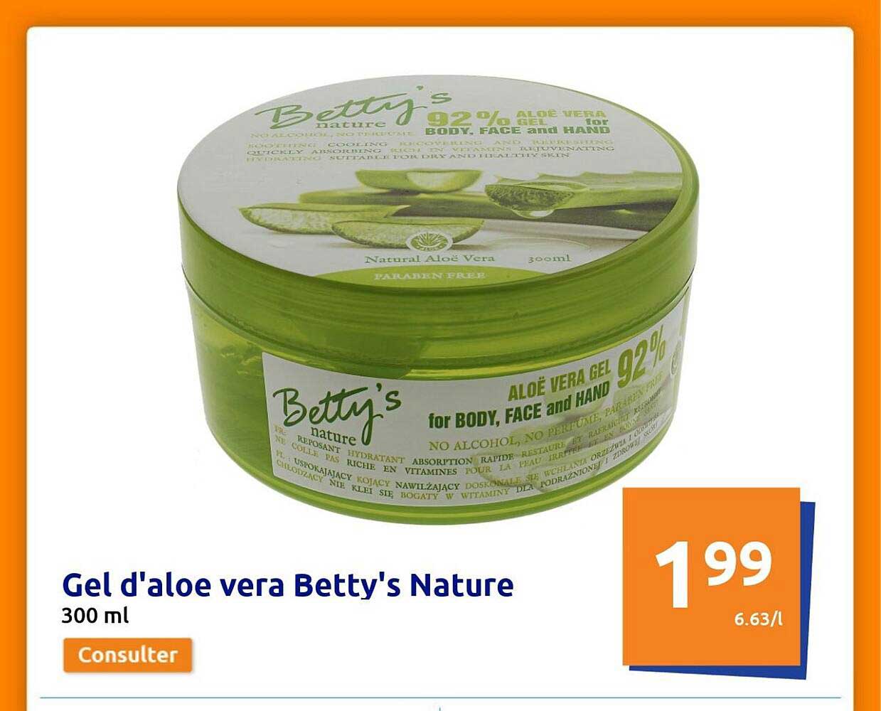 gel d'aloe vera betty's nature