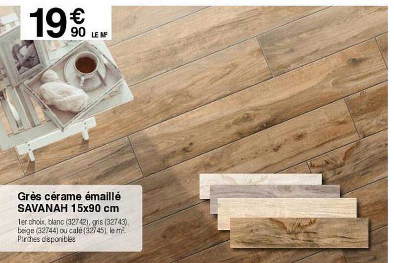 grès cérame émaillé savanah 15x90 cm