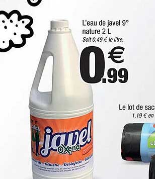 l'eau de javel 9° nature