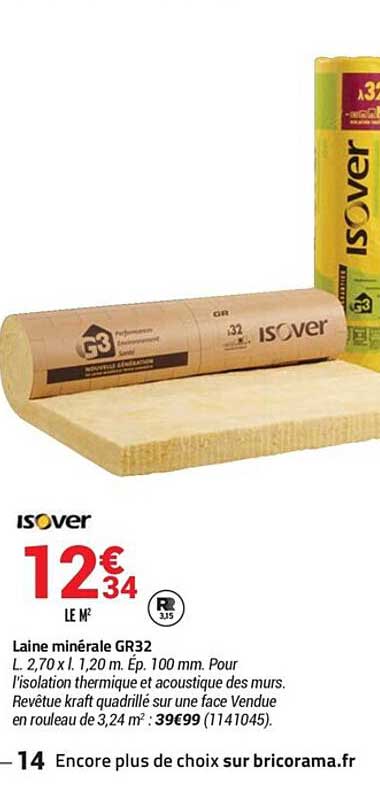 laine minérale gr32 isover