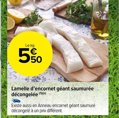 lamelle d'encornet géant saumurée décongelée