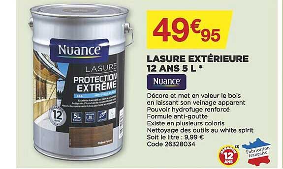 lasure extérieure 12 ans 5l