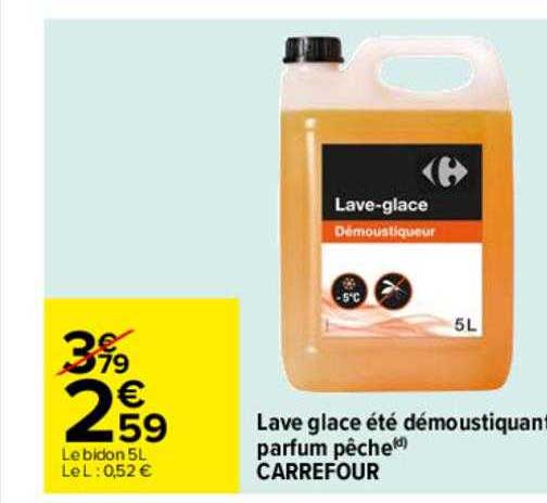 lave glace été démoustiquant parfum pêche carrefour