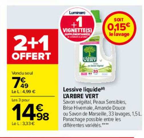 lessive liquide l'arbre vert